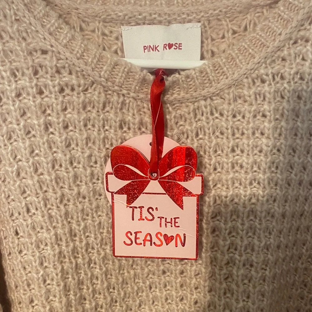 Pink Rose Women's Sweater - Warm Tan - Picture 2 of 2